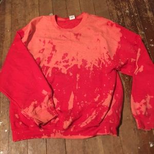 Red bleached crew neck sweatshirt